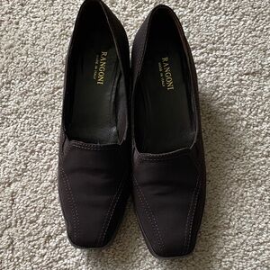 Rangoni Women's Brown Square-Toe Slip-On Loafers